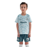 ORKY Child Soccer Jersey with Short, Customize Name Number Shirt, Football Training Kit Wasp Sting Cyan